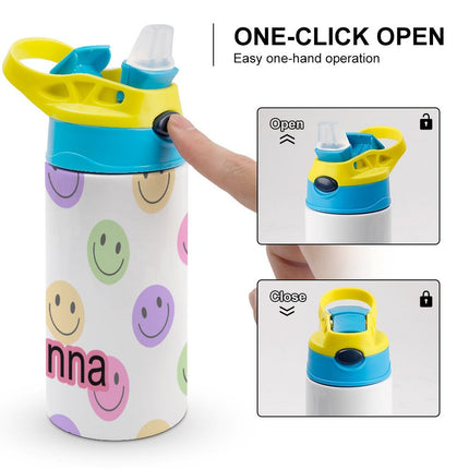 Personalised Kids Water Bottle - Smiley Face Timber Tinkers