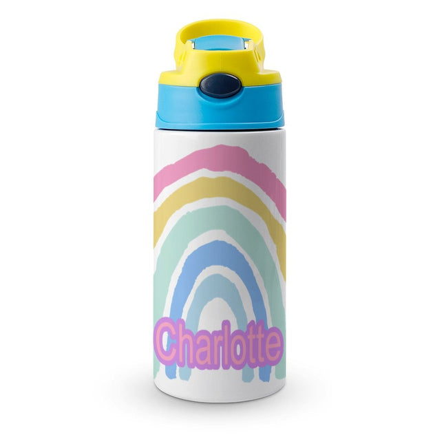 Personalised Kids Water Bottle - Pastel Rainbow