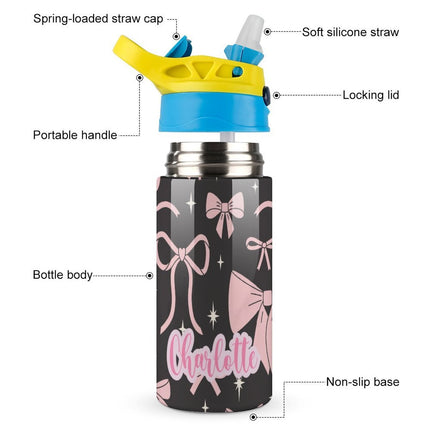 Personalised Kids Water Bottle - Bow Timber Tinkers