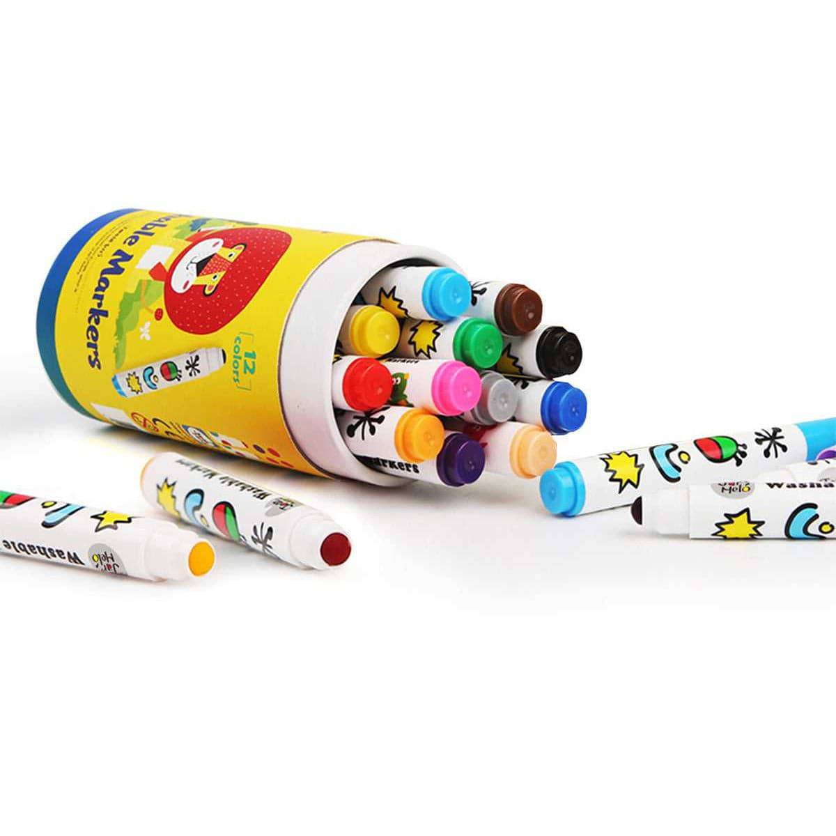 Special Round Tip Washable Marker - 12 Colours - Sensory Circle