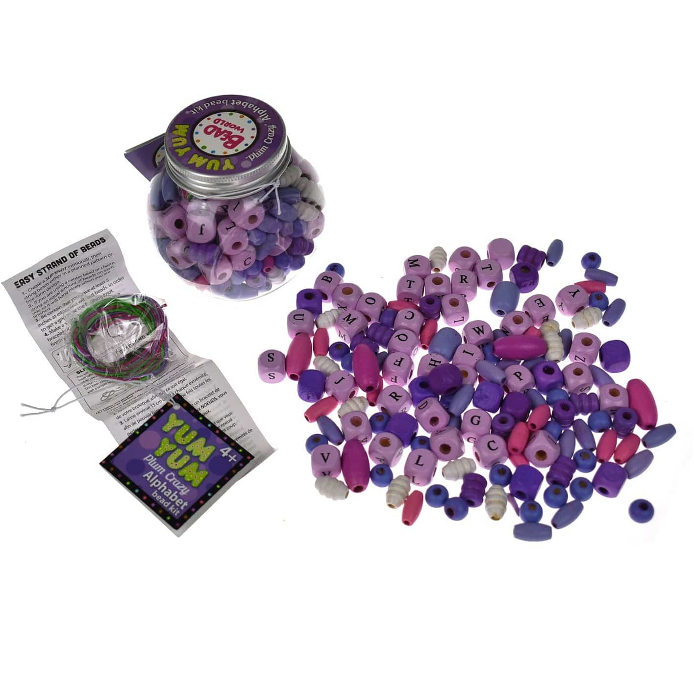 Yum Yum Purple Plum Crazy Alphabet Bead Craft Kit - Sensory Circle