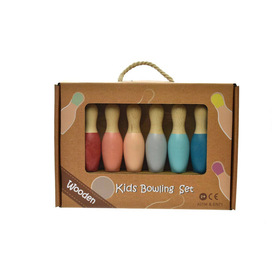 Wooden Bowling Set Bottom Coloured