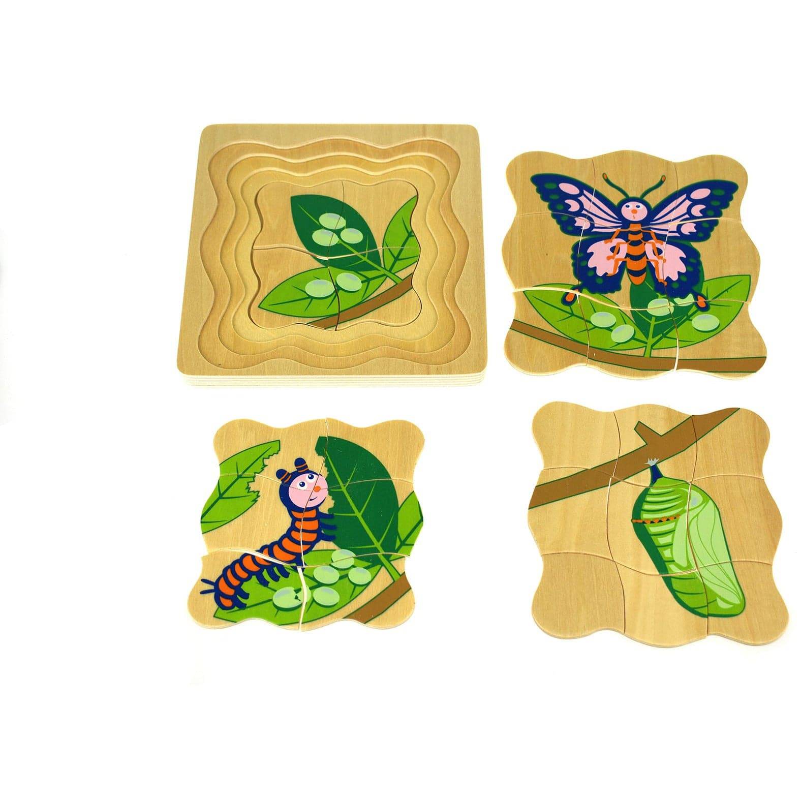 Butterfly Lifecycle 4 Layers Puzzle Board - Sensory Circle