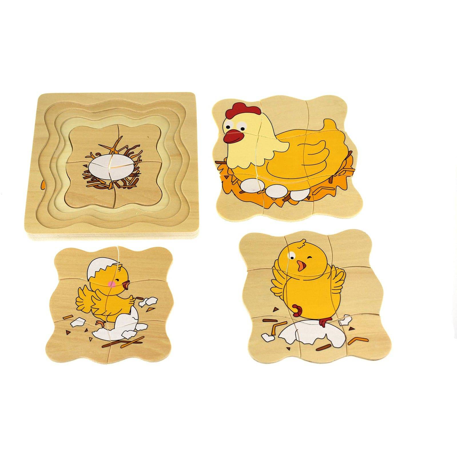 Chicken Lifecycle 4 Layers Puzzle Board - Sensory Circle