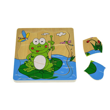 Frog Lifecycle 4 Layers Puzzle Board - Sensory Circle