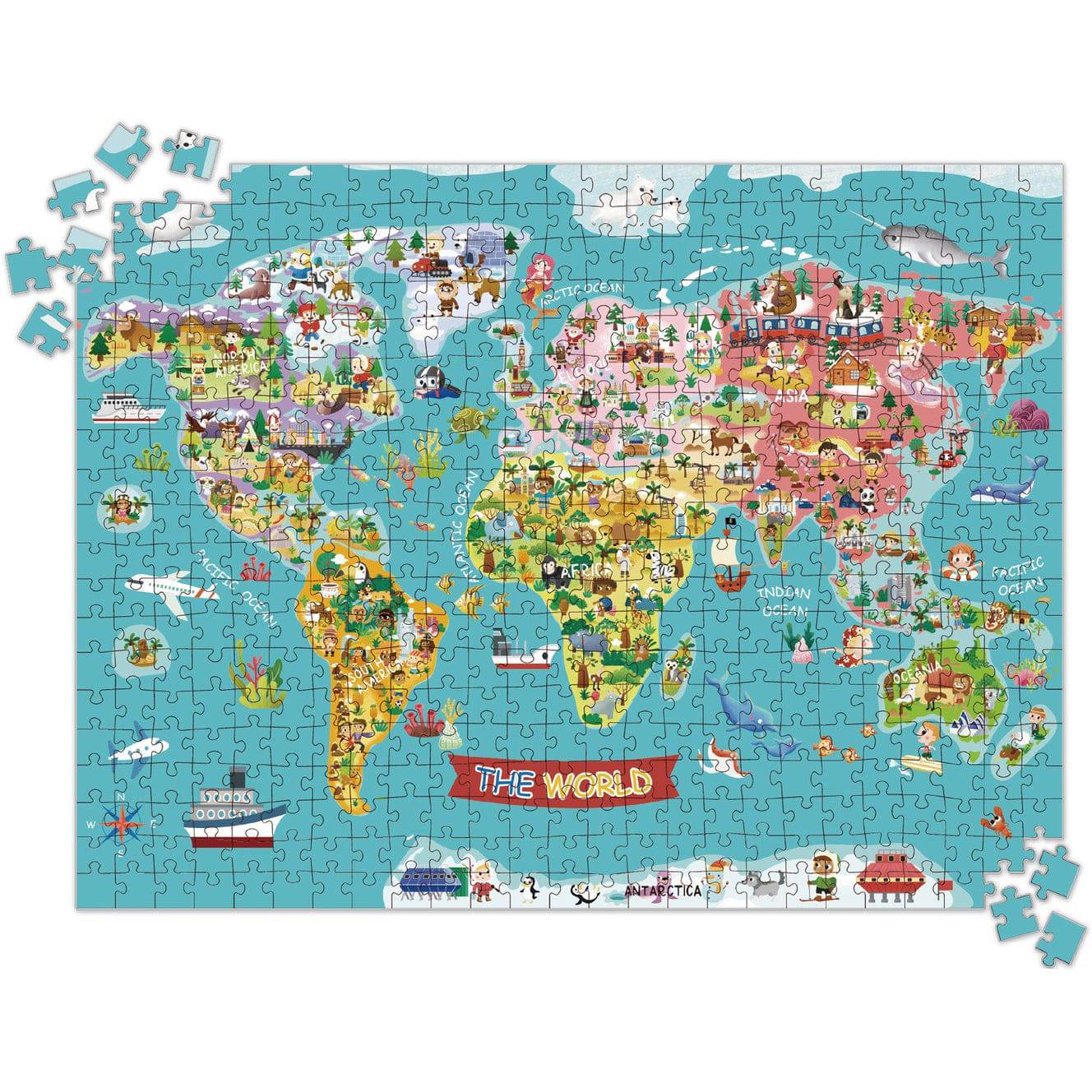 World Map Jigsaw Puzzle 500 PCS - Sensory Circle