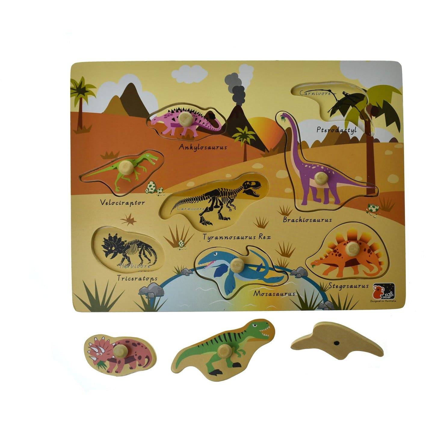 2 IN 1 Dinosaur Peg Puzzle - Sensory Circle