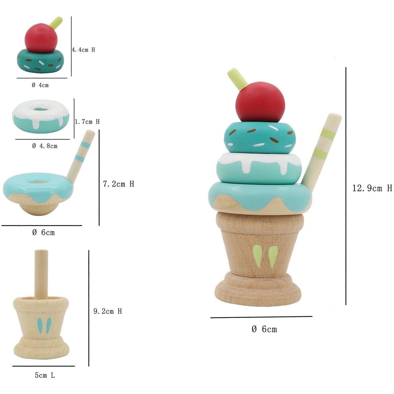 Calm & Breezy Stacking Icecream Mint - Sensory Circle