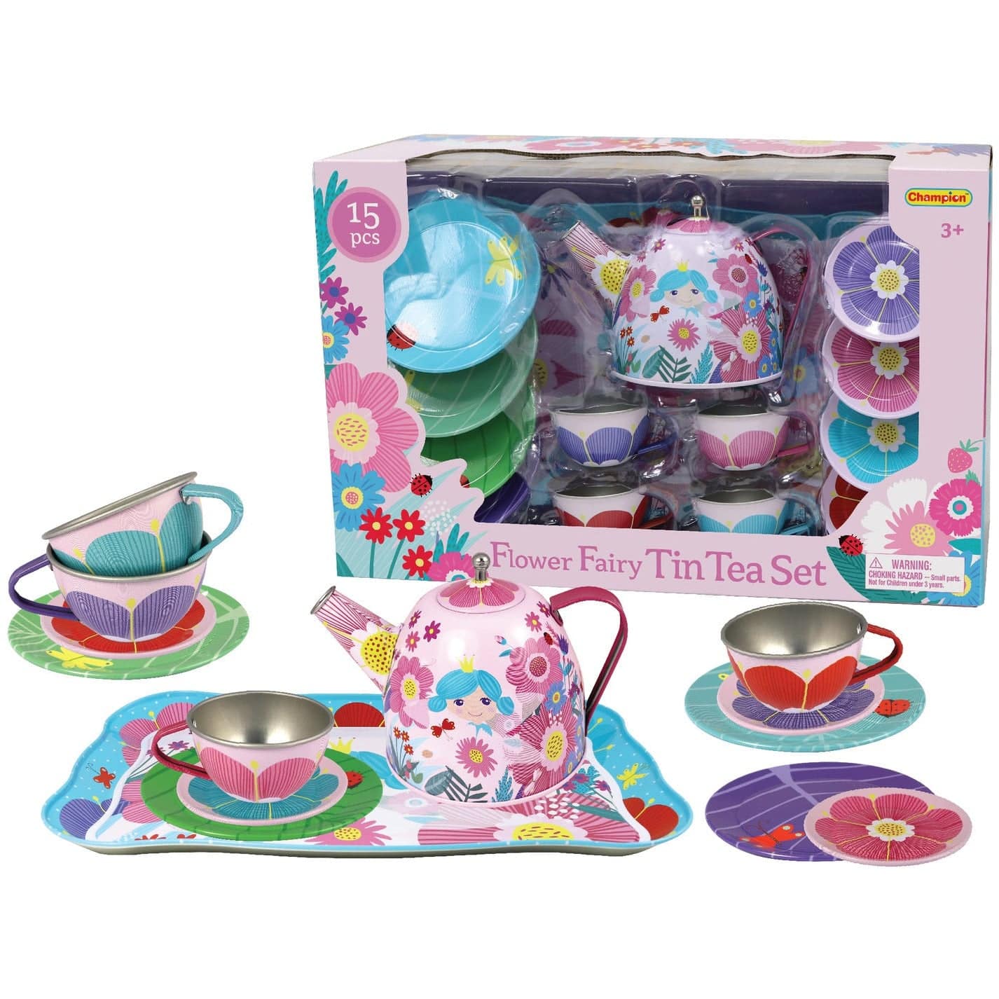 Flower Fairy Tin Tea Set 15Pcs - Sensory Circle