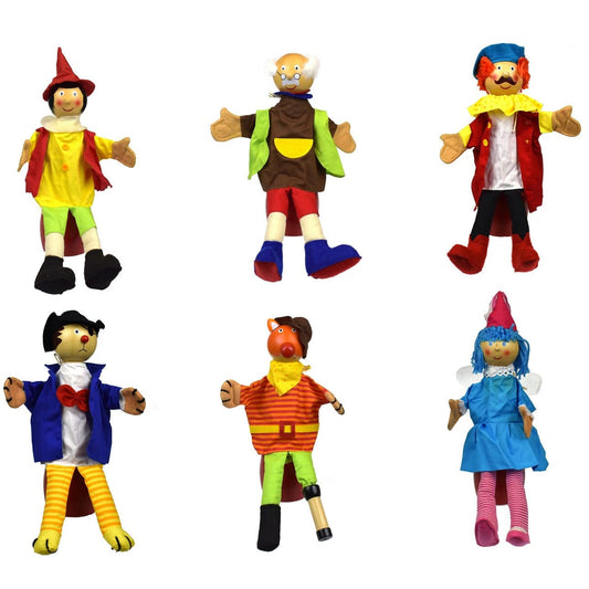 Pinocchio Character Hand Puppet Set Of 6