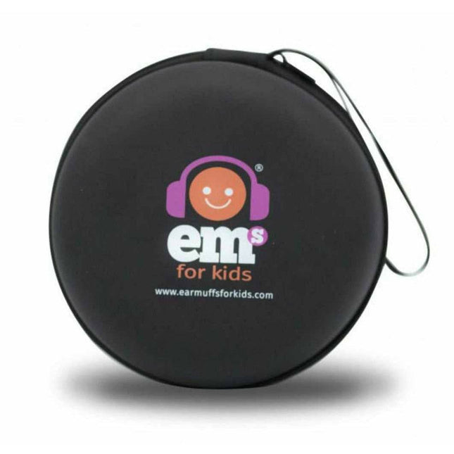 Hard Case - Kids Earmuffs black hard protective case with wrist strap for sensory headphones helping families thrive.