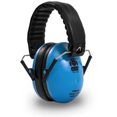 Blue noise-reducing Kids Earmuffs with padded black headband designed for comfort and sensory protection