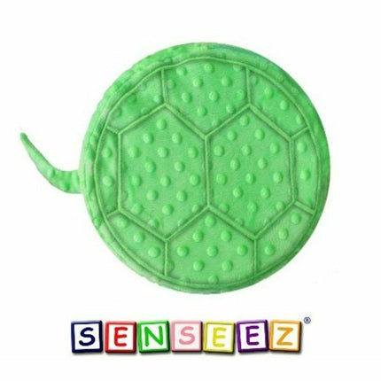 Senseez vibrating cushion - Bumpy Turtle (plush) in green with textured surface for sensory support helping families thrive.