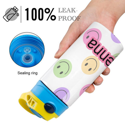Personalised Kids Water Bottle - Smiley Face Timber Tinkers