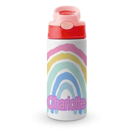 Personalised Kids Water Bottle - Pastel Rainbow