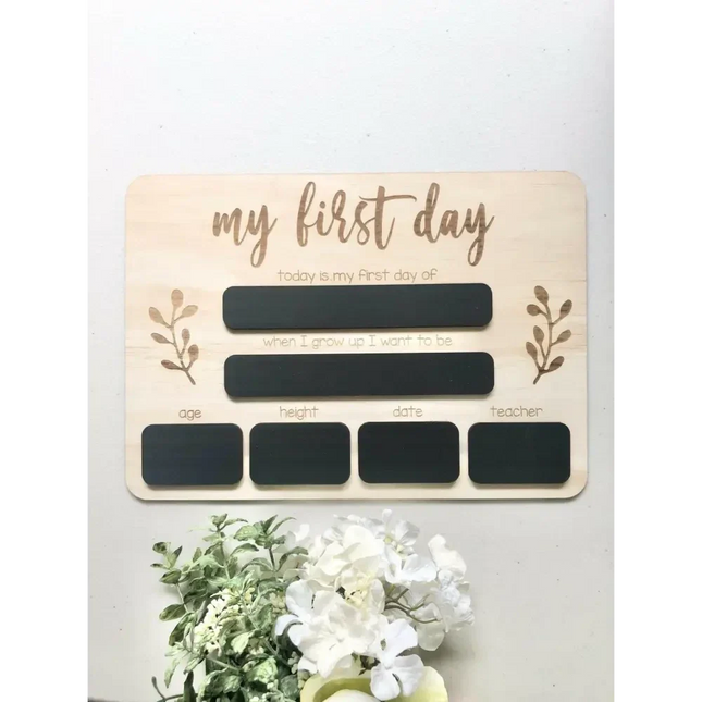 First Day of School Board - Chalkboard Timber Tinkers
