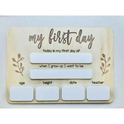 First Day of School Board - Whiteboard Timber Tinkers