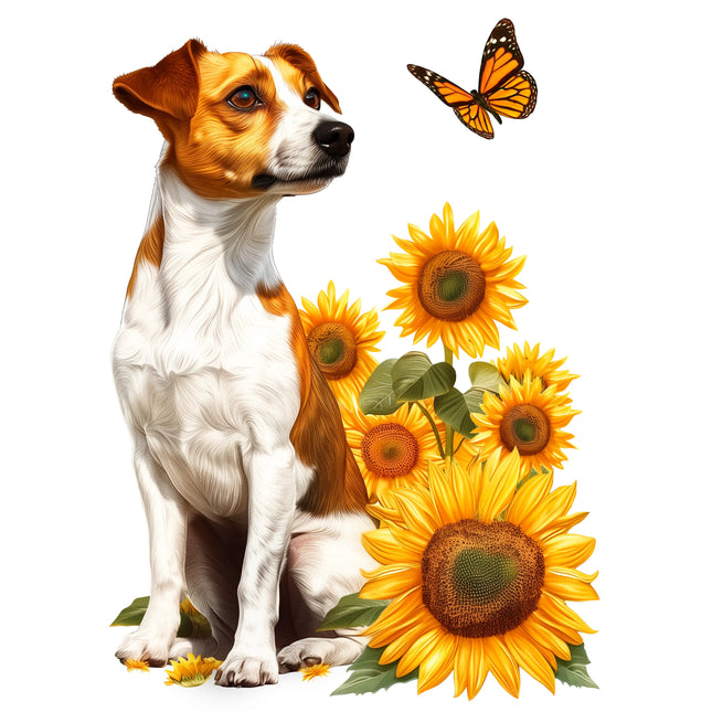 Jack Russell With Sunflower - Sensory Circle