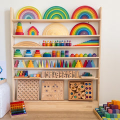 Slim-Line Toy Shelf with 7-tier (Adjustable) - SolidWood JoyKids
