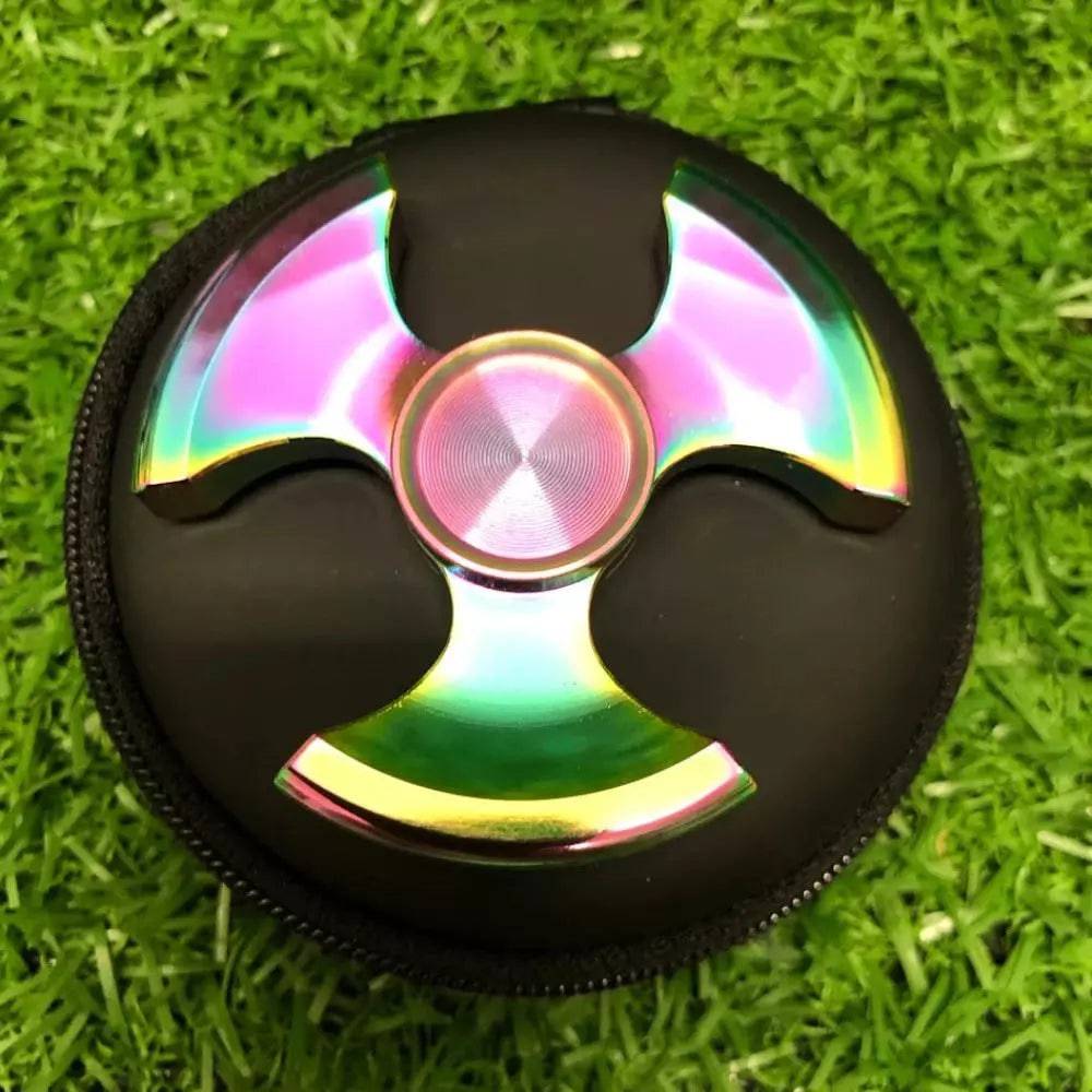 Oil Slick Blade Metal Fidget Spinner 80 grams - Sensory Circle