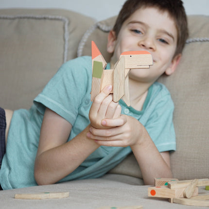Wooden Magnetic - T.rex Puzzle Toy - Sensory Circle