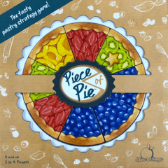 Piece Of Pie game box showing colorful fruit pie slices including kiwi, blueberry, and strawberry on a brown background