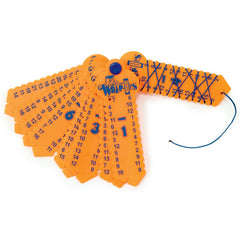 Learning Wrap Ups - Subtraction educational tool with orange plastic cards and blue numbers for hands-on math learning.