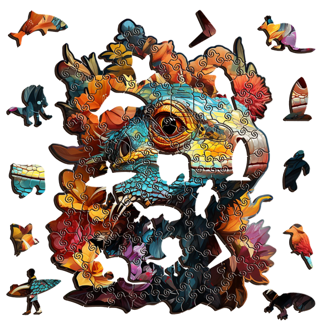 Lizard Wooden Puzzle - Sensory Circle