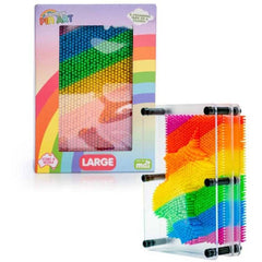 Large Rainbow Pin Art sensory fidget toy with colorful pins for tactile play, helping families thrive with calm and connection.