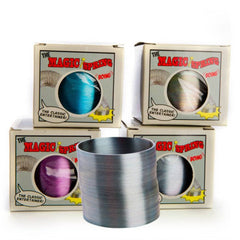 Magic Spring classic metal fidget toy with colorful packaging, helping families thrive with tools to calm connect support