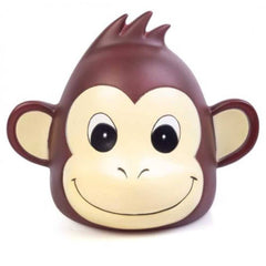 Smoosho's Pals Monkey Table Lamp featuring a smiling monkey face in brown and cream colors for kids' rooms.