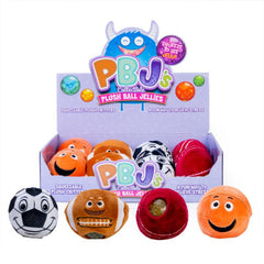 Display of colorful Sports Plush Ball Jellies fidgets designed to calm, connect and support sensory play.