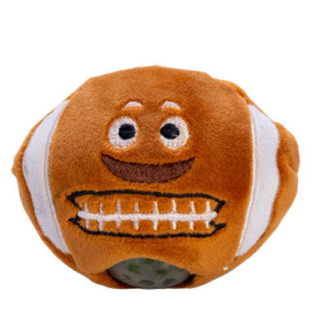 Sports Plush Ball Jellies soft sensory squishy shaped like a smiling orange football, helping families thrive with tools to calm, connect and support