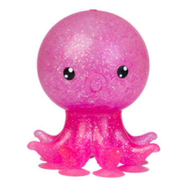 Smoosho’s Glitter Suckers Octopus pink glittery sensory squishy toy designed to calm, connect and support.