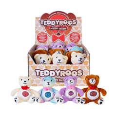 Jellyroos Teddy Bears sensory squishy toys in various colors with soft textures and calming squeeze action.