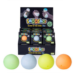 Glow in the Dark Smooshos Ball sensory fidget toy in various colors, helping families thrive with tools to calm connect support
