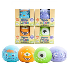 Smoosho's Jumbo Monsterlings Ball sensory squishy toys in blue, orange, green, and purple, helping families thrive.