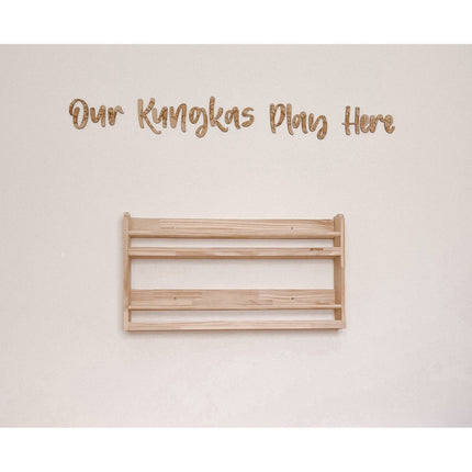 Compact Wall Organizer Shelf with 2 Tier - SolidWood