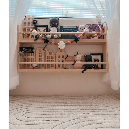 Compact Wall Organizer Shelf with 2 Tier - SolidWood