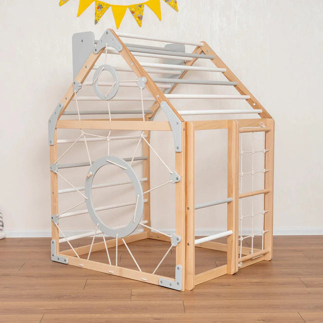 Scandinavian Wooden Climbing Playhouse - Sensory Circle