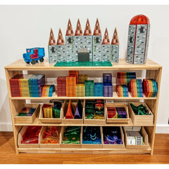 4 Tier Open-ended Toy Shelf -- Varnished Solid HardWood JoyKids