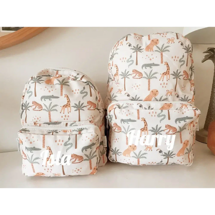 Personalised Kids Backpack - Safari Timber Tinkers