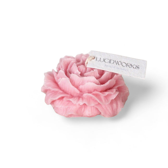 Pink Peony Soy Pillar Decor Candle - Sensory Circle
