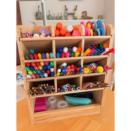 (NEW) Crayon & Marker Organizer - Varnished solidwood