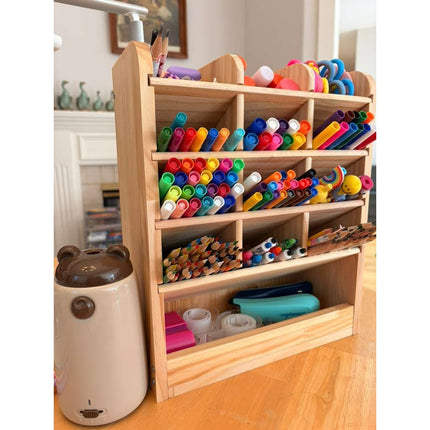 (NEW) Crayon & Marker Organizer - Varnished solidwood