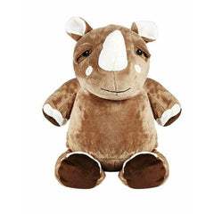 Soft brown plush rhino toy with white accents designed as Weighted Animals - Rhino for sensory support.