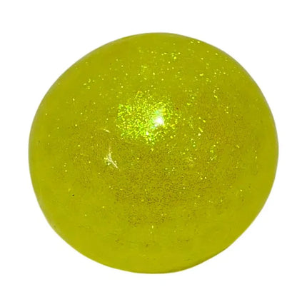 Squishy Water Orbs Ball W/Neon Glitter - 7cm bright yellow sensory fidget with sparkling neon glitter inside
