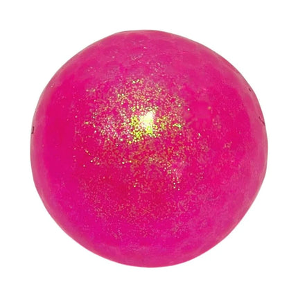 Squishy Water Orbs Ball W/Neon Glitter - 7cm bright pink sensory fidget with sparkling neon glitter inside