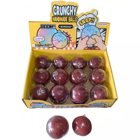 Squishy Wax Cracking Crispy Chocolate Ball sensory fidget toy display