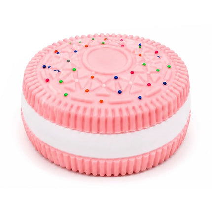 Squishy Jumbo Cookie (Assorted) pink cookie shaped squishy fidget toy with colourful sprinkle details
